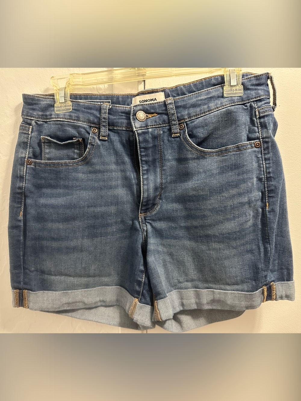 Sonoma Medium Blue Cuffed Denim Shorts